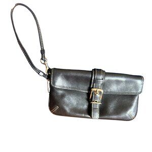 SOLD—Vintage Coach Black Wristlet Wallet Mini Bag Buckle Style #4751-SOLD